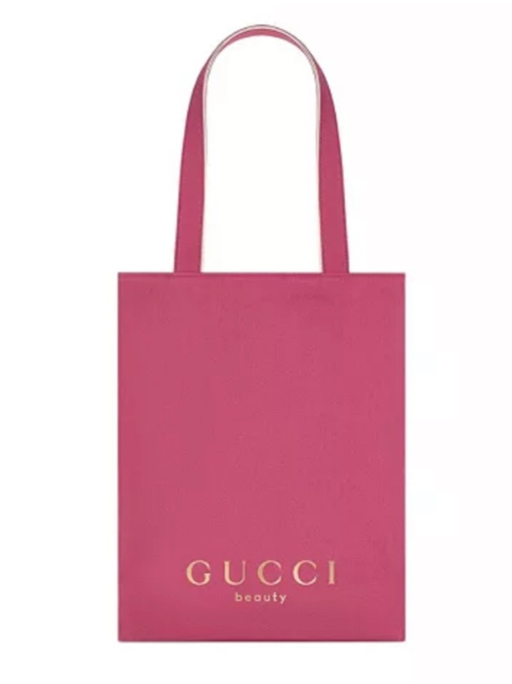 Gucci Beauty Pink Magenta & Cream reversible Tote with Gold Logo